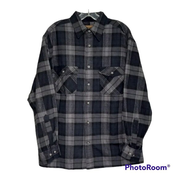 ST. JOHN'S BAY Long Sleeve Button Down Light Flannel Check Shirt Men's M Size / eaa524975 main image 1